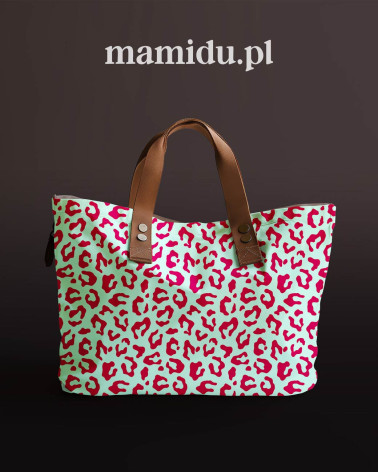 Pop leopard 01 – panterka na miętowym tle | Mamidu