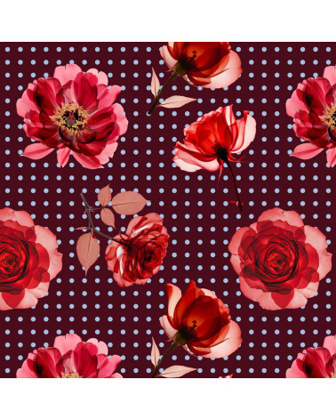 Dots and flower 02 – rose and polka dot fabric | Mamidu