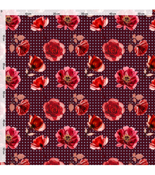 Dots and flower 02 – rose and polka dot fabric | Mamidu