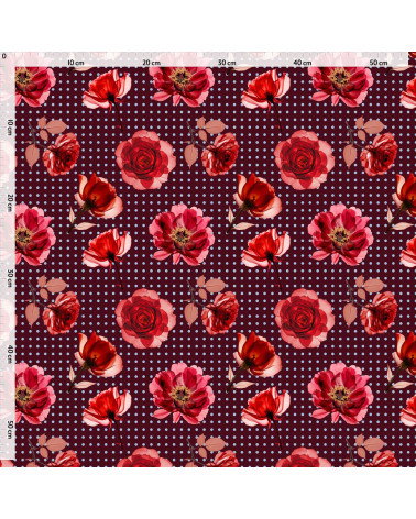 Dots and flower 02 – rose and polka dot fabric | Mamidu