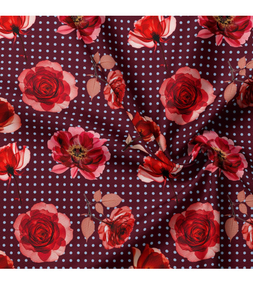 Dots and flower 02 – rose and polka dot fabric | Mamidu
