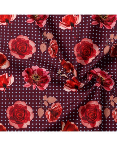 Dots and flower 02 – rose and polka dot fabric | Mamidu