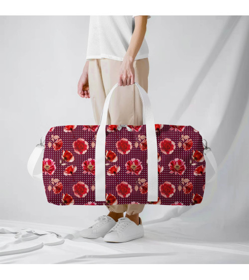 Dots and flower 02 – rose and polka dot fabric | Mamidu