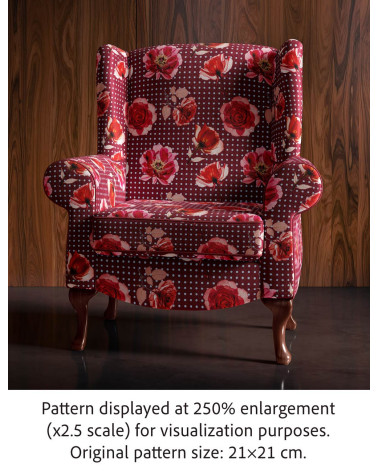 Dots and flower 02 – rose and polka dot fabric | Mamidu