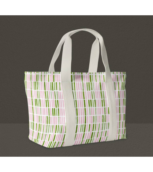 Gouache dashes 01 – painted stripe fabric | Mamidu