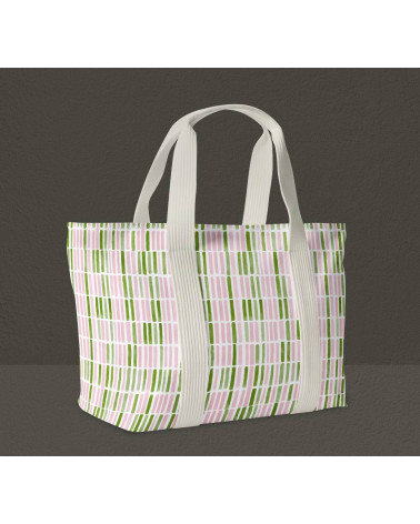 Gouache dashes 01 – painted stripe fabric | Mamidu