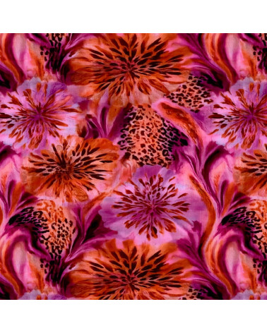 Leopard flora 01 – leopard floral fabric | Mamidu