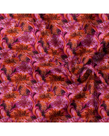 Leopard flora 01 – leopard floral fabric | Mamidu