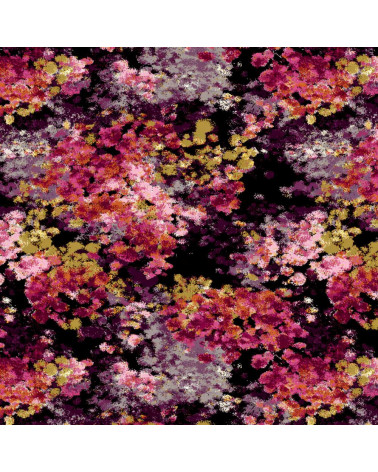 Midnight bloom 11 – pointillist floral fabric | Mamidu