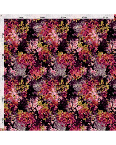 Midnight bloom 11 – pointillist floral fabric | Mamidu