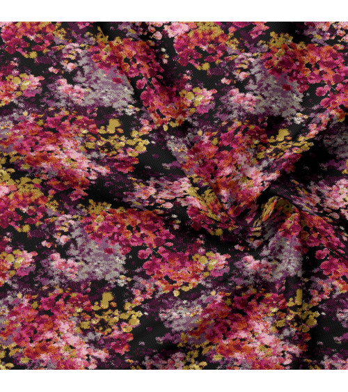 Midnight bloom 11 – pointillist floral fabric | Mamidu