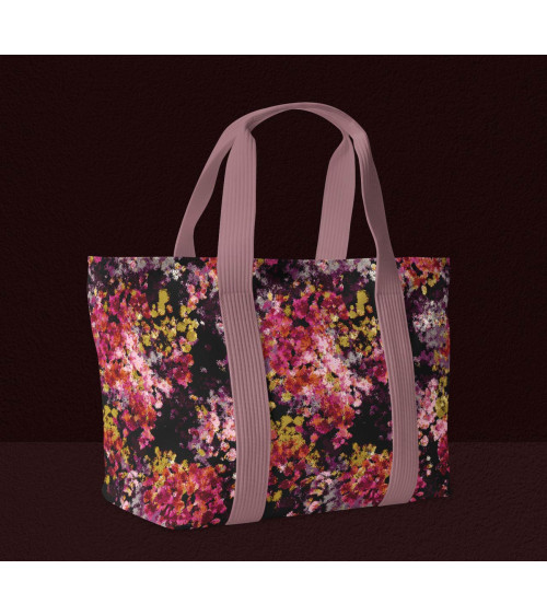 Midnight bloom 11 – pointillist floral fabric | Mamidu