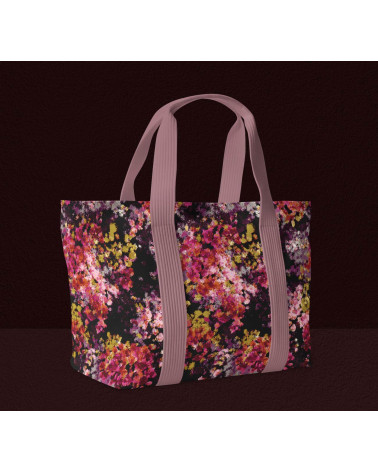 Midnight bloom 11 – pointillist floral fabric | Mamidu