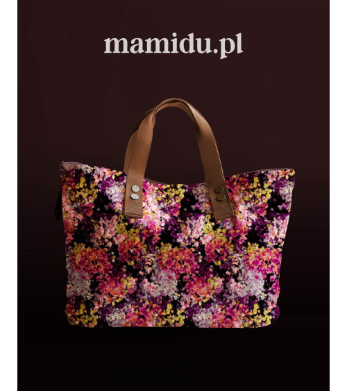 Midnight bloom 11 – pointillist floral fabric | Mamidu