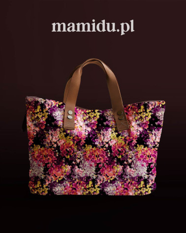 Midnight bloom 11 – pointillist floral fabric | Mamidu