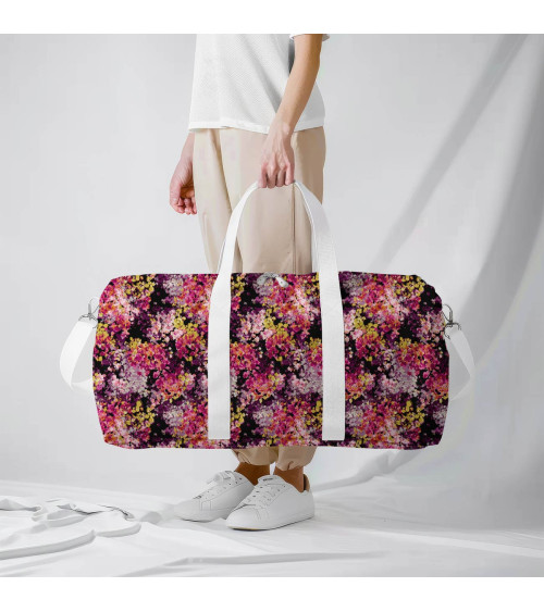 Midnight bloom 11 – pointillist floral fabric | Mamidu