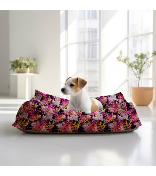 Midnight bloom 11 – pointillist floral fabric | Mamidu
