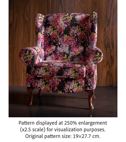 Midnight bloom 11 – pointillist floral fabric | Mamidu