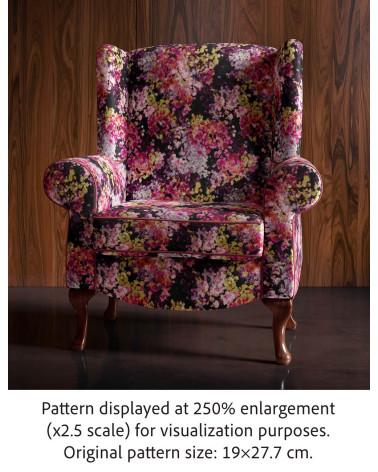Midnight bloom 11 – pointillist floral fabric | Mamidu