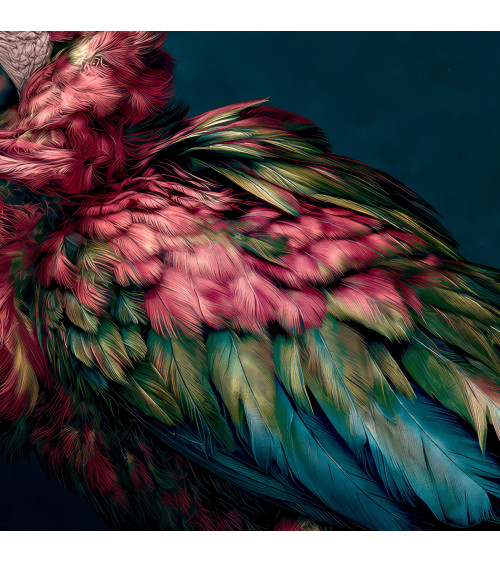 Baroque macaw 01 – panel dekoracyjny na poduszki, torby i tapicerkę