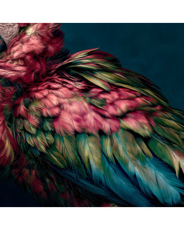 Baroque macaw 01 – panel dekoracyjny na poduszki, torby i tapicerkę