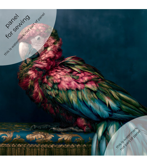 Baroque macaw 01 – decorative panel for cushions, bags & upholstery