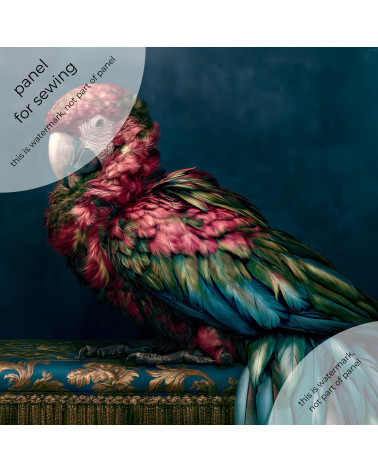 Baroque macaw 01 – panel dekoracyjny na poduszki, torby i tapicerkę