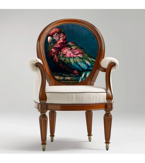 Baroque macaw 01 – panel dekoracyjny na poduszki, torby i tapicerkę