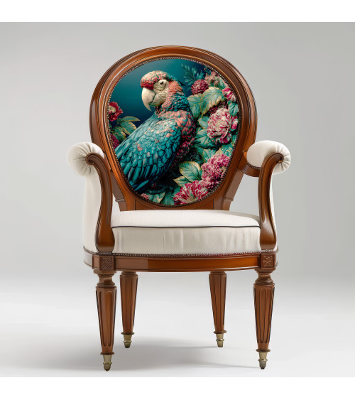 Baroque macaw 02 – decorative panel for cushions, bags & upholstery
