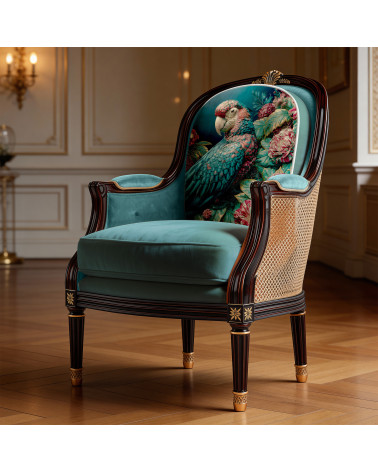 Baroque macaw 02 – decorative panel for cushions, bags & upholstery