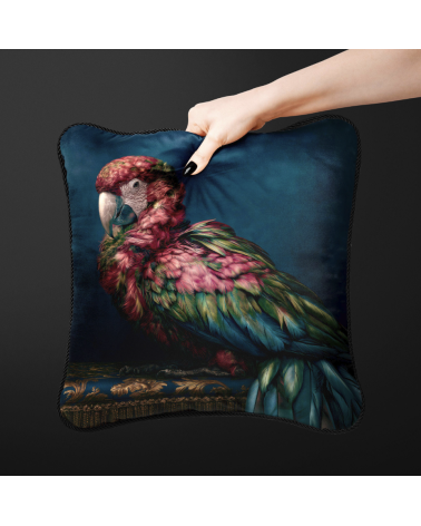 Baroque macaw 01 – panel dekoracyjny na poduszki, torby i tapicerkę