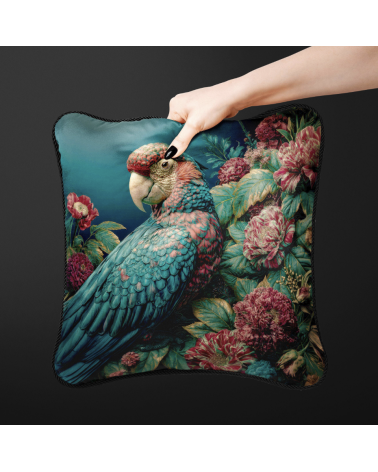 Baroque macaw 02 – decorative panel for cushions, bags & upholstery