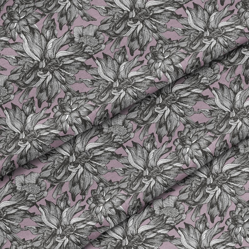 Polyester  Weiße Chrysanthemen