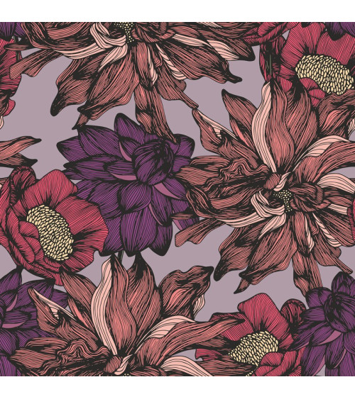 Polyester  Purple chrysanthemums