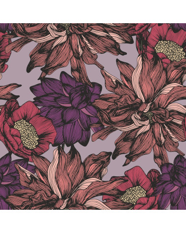 Polyester  Purple chrysanthemums