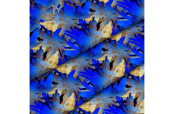 Polyester  Blaue Chrysanthemen