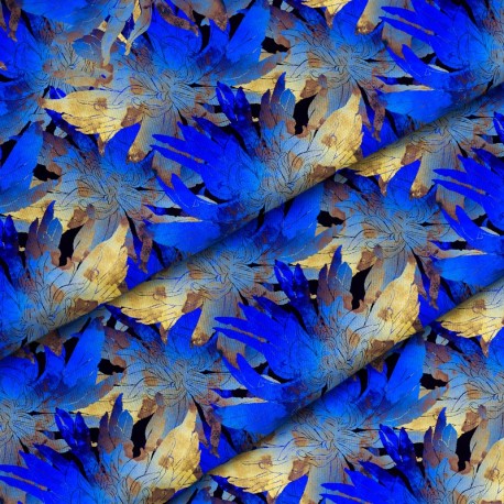Polyester  Blaue Chrysanthemen