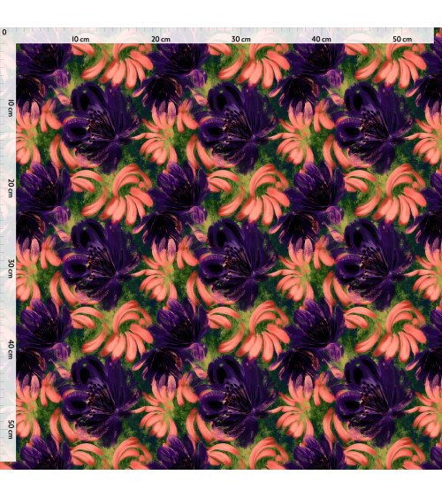 Coral bloom 03 – coral and plum florals | Mamidu