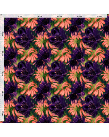 Coral bloom 03 – coral and plum florals | Mamidu