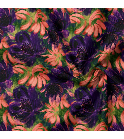 Coral bloom 03 – coral and plum florals | Mamidu