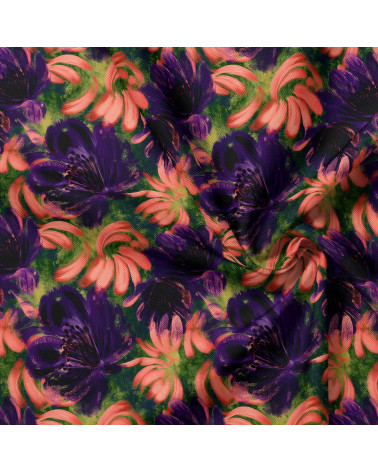 Coral bloom 03 – coral and plum florals | Mamidu