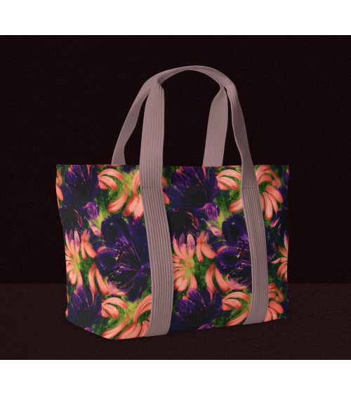 Coral bloom 03 – coral and plum florals | Mamidu