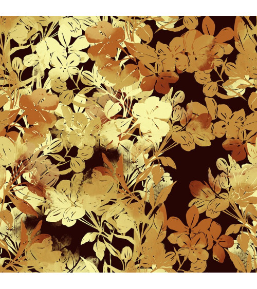 Polyester  Autumnal flowers 1