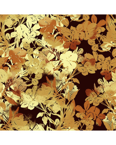 Polyester  Autumnal flowers 1