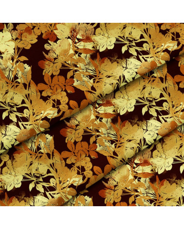 Polyester  Autumnal flowers 1