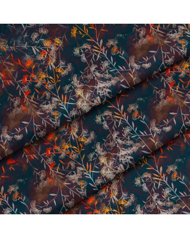 Polyester  Autumnal flowers 2