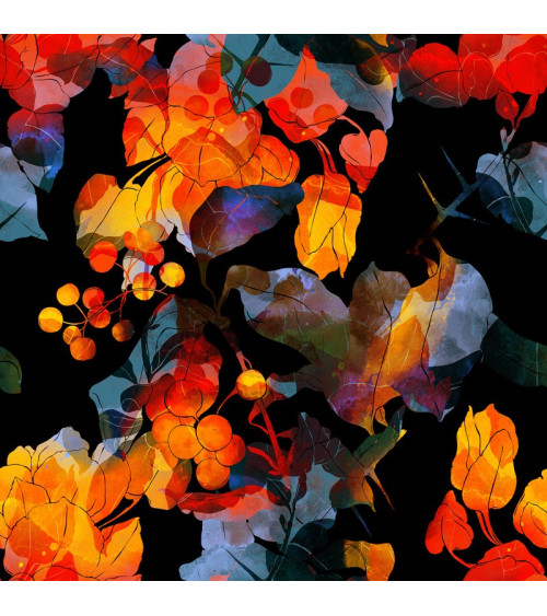 Polyester  Herbstliche Blumen 3