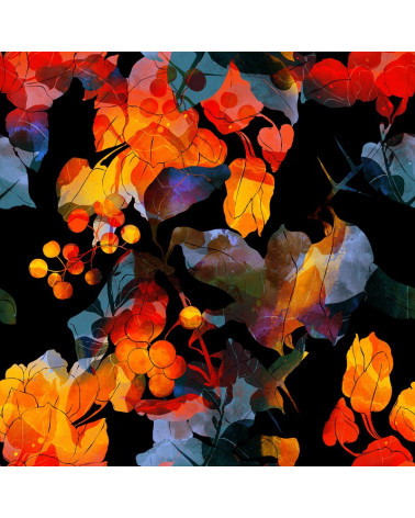 Polyester  Herbstliche Blumen 3