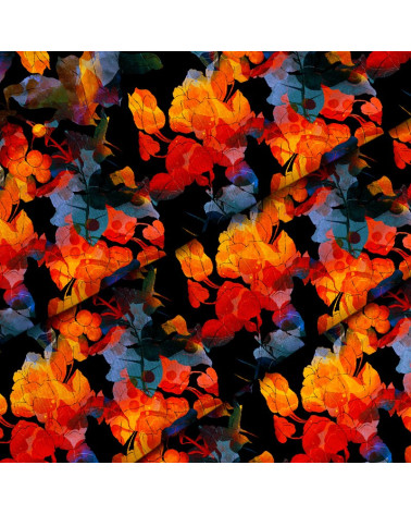 Polyester  Herbstliche Blumen 3