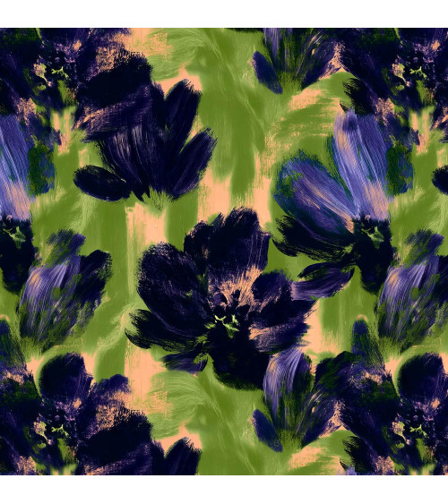 Navy bloom 01 – navy floral fabric | Mamidu